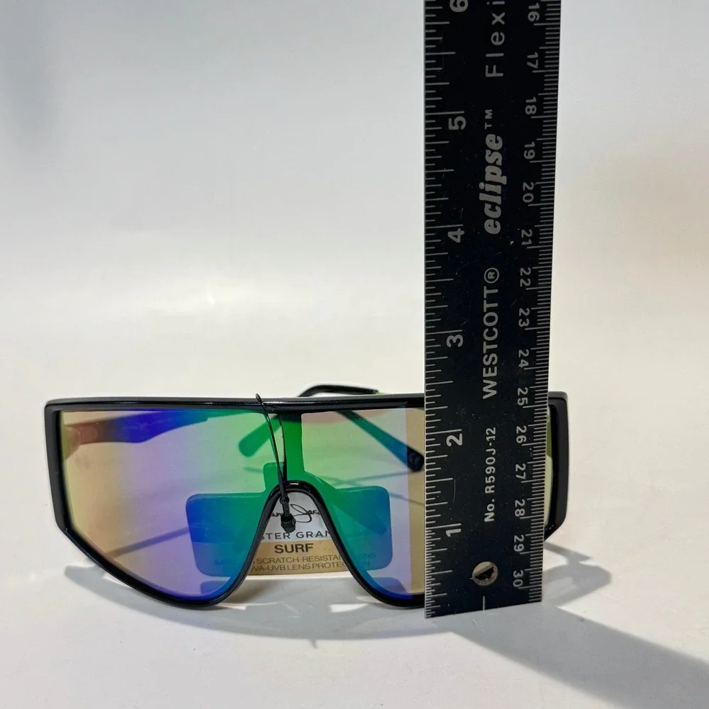 New Panama Jack x Foster Grant Surf Shield Sunglasses SR1124 Black Mirrored Lens